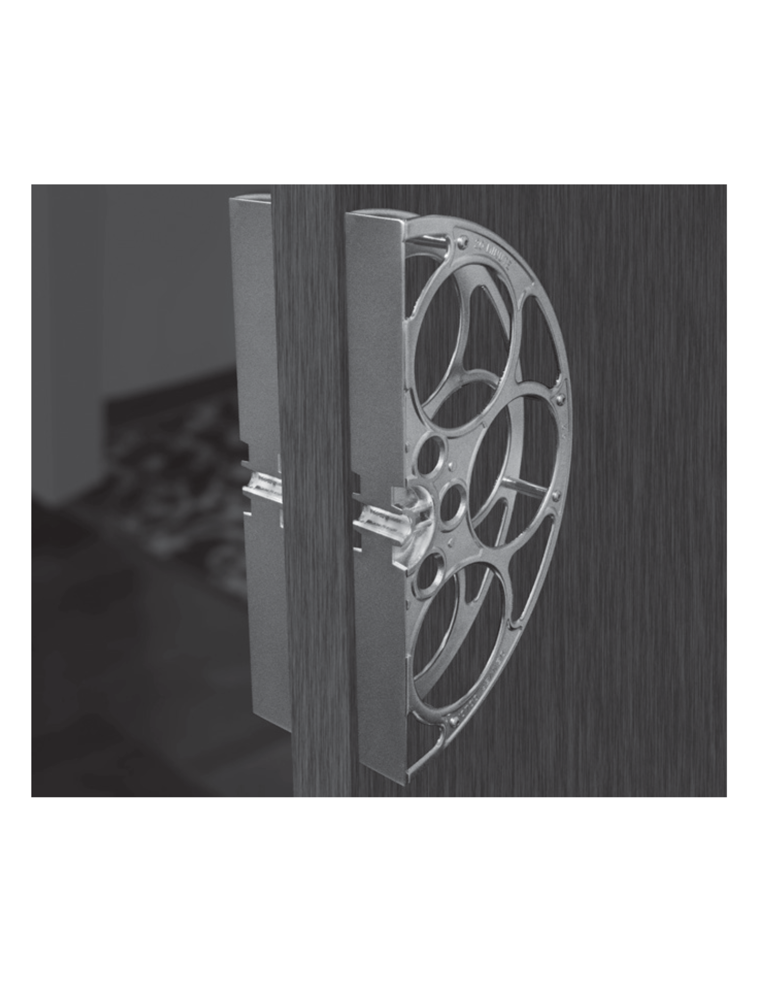 Film Reel Door Pulls - Made From Authentic Goldberg Film Reels-Door Pull-Home Movie Decor with Home Theater Mart - Located in Chicago, IL