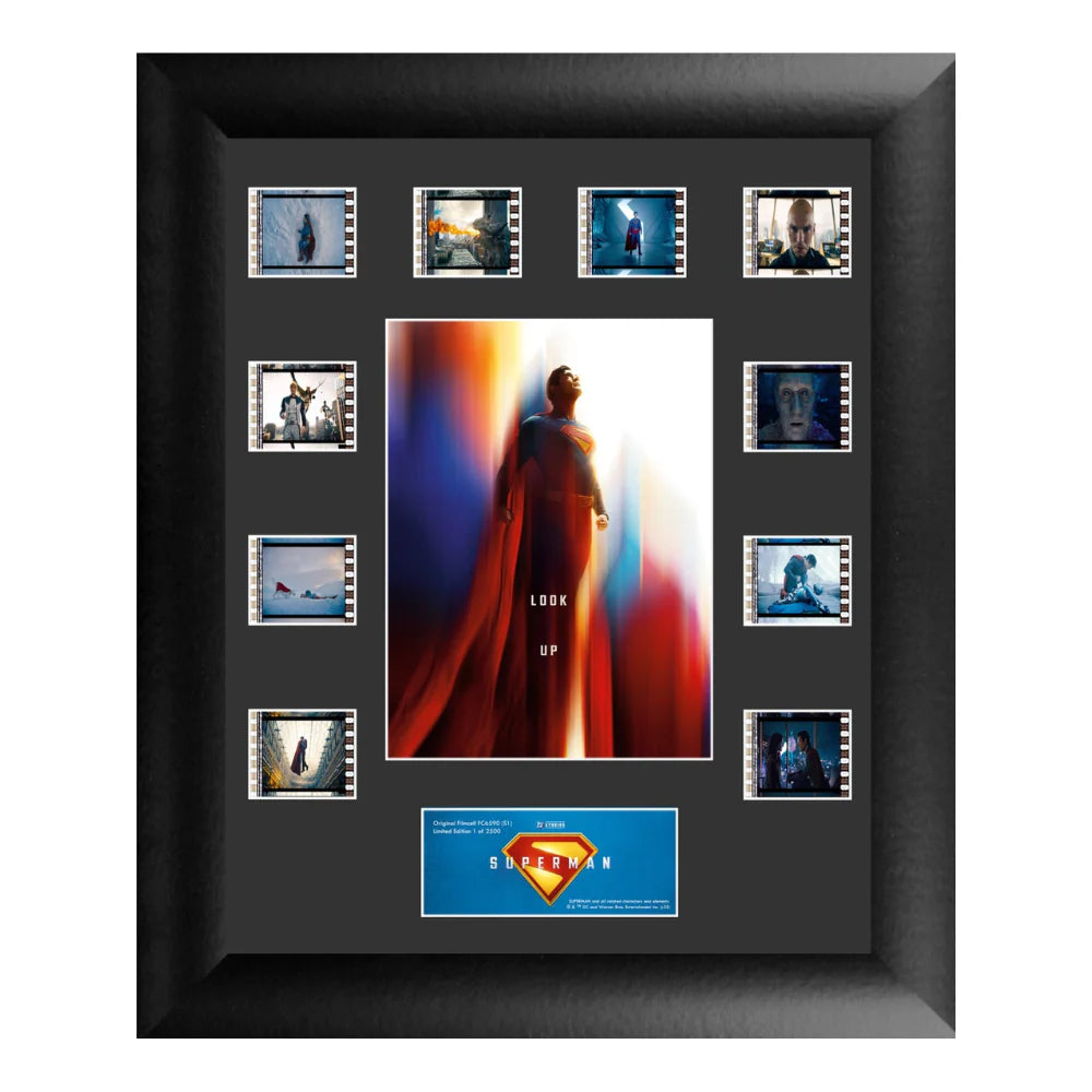 Superman (2025) (Look Up) Mini Montage Framed FilmCells™ Presentation-Home Movie Decor with Home Theater Mart - Located in Chicago, IL