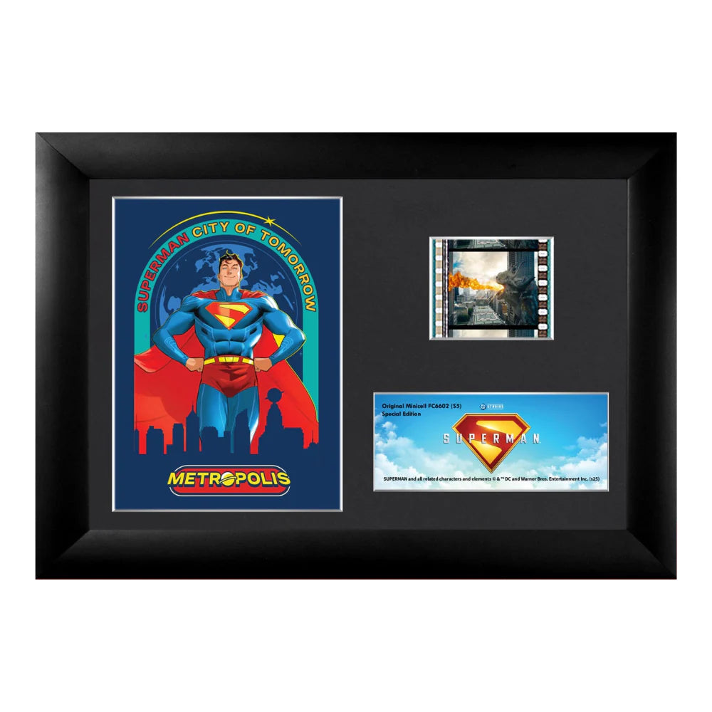 Superman (2025) (City of Tomorrow) Minicell FilmCells™ Framed Desktop Presentation-Home Movie Decor with Home Theater Mart - Located in Chicago, IL