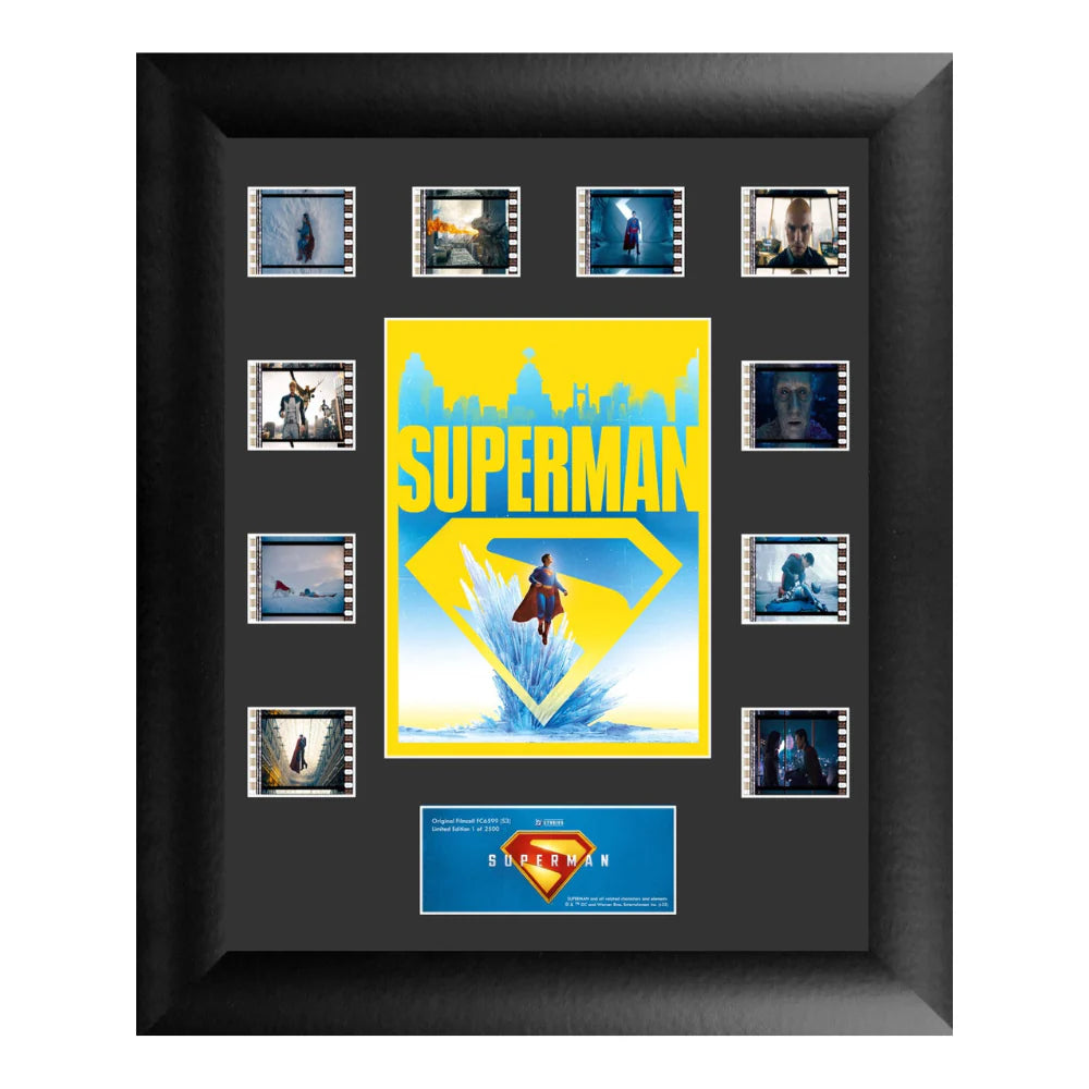 Superman (2025) (Fortress Ascension) Mini Montage Framed FilmCells™ Presentation-Home Movie Decor with Home Theater Mart - Located in Chicago, IL