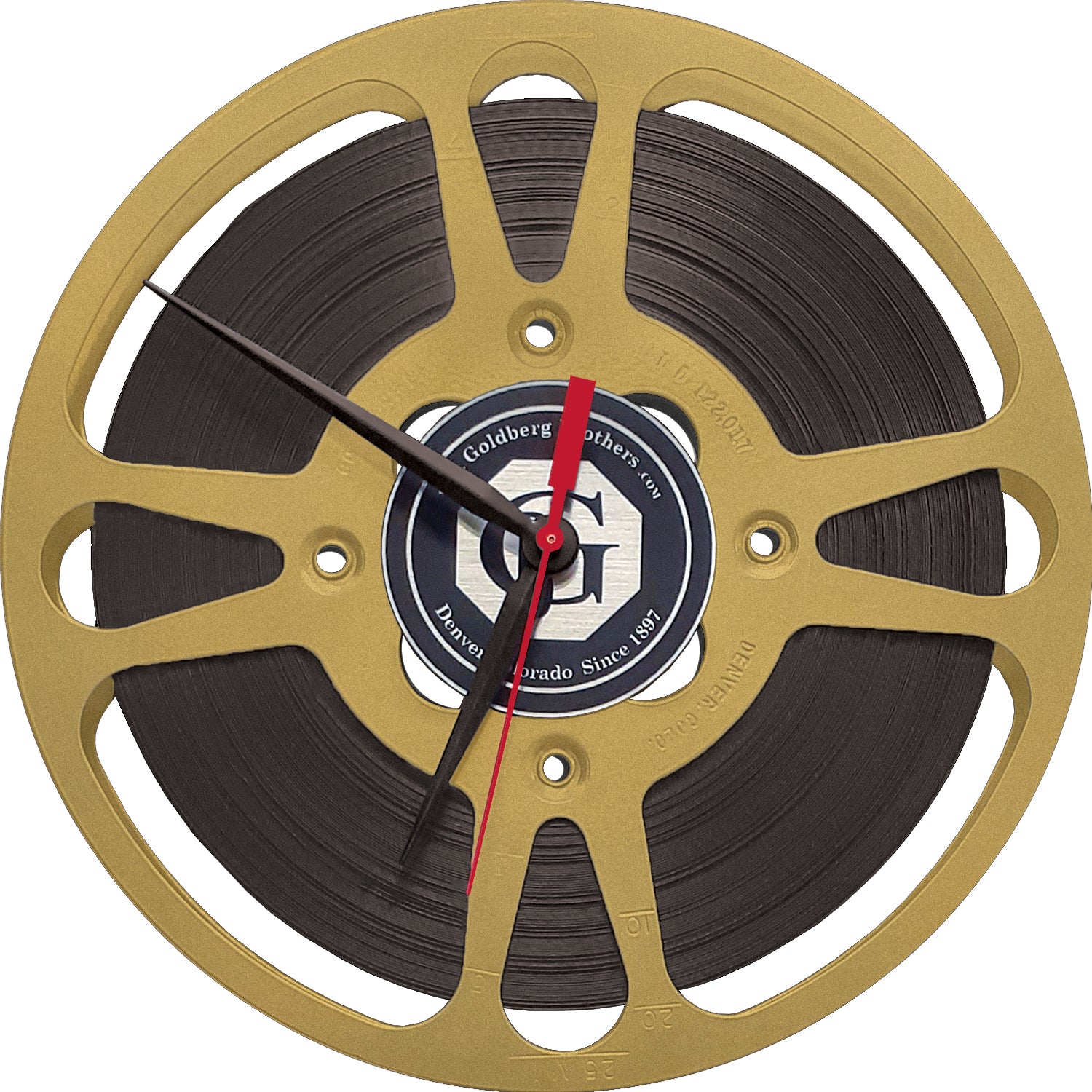 Film Reel Wall Clock-Clock-Home Movie Decor with Home Theater Mart - Located in Chicago, IL