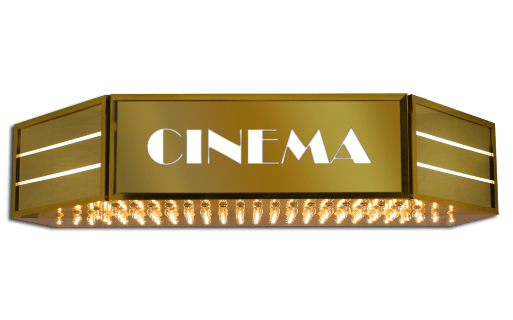 Hollywood Cinema Identity Lighted Marquee Sign
