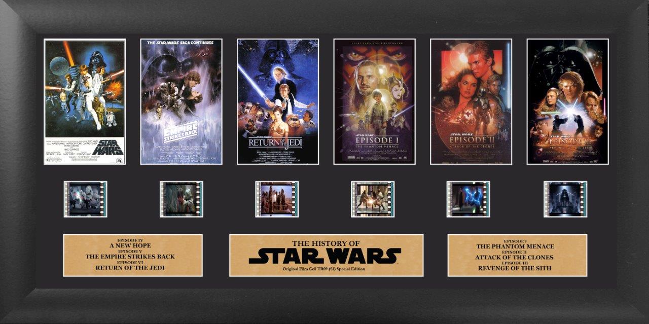 Star Wars Through the Ages Film Cell - (Ep1 - 6) Deluxe-Home Movie Decor with Home Theater Mart - Located in Chicago, IL