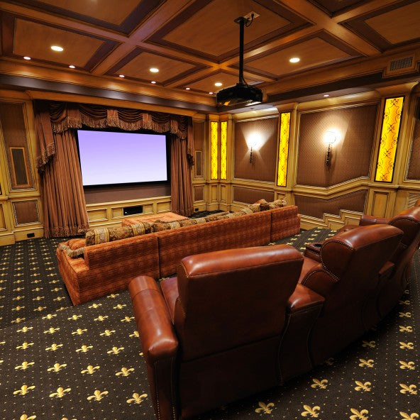 Fleur De Lis Home Theater Carpet-Carpet-Home Movie Decor with Home Theater Mart - Located in Chicago, IL