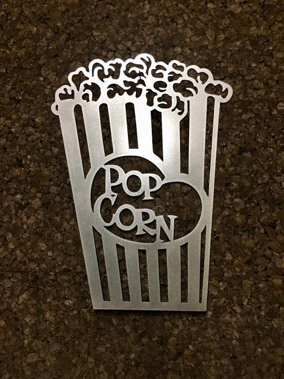 Movie Popcorn Metal Wall Decor-Home Movie Decor with Home Theater Mart - Located in Chicago, IL