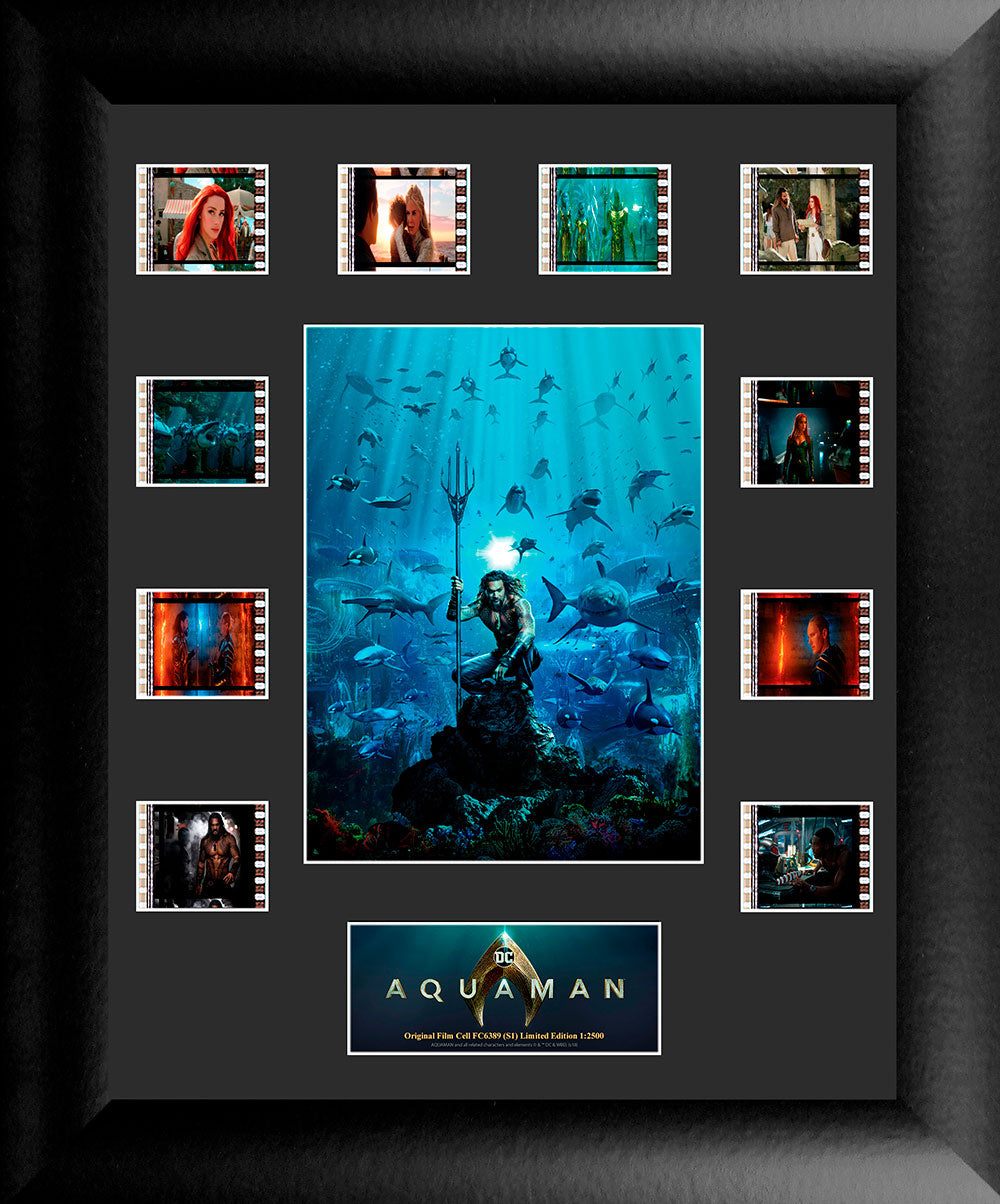 Aquaman Film Cell Jason Momoa with Sharks-Film Cell-Home Movie Decor with Home Theater Mart - Located in Chicago, IL