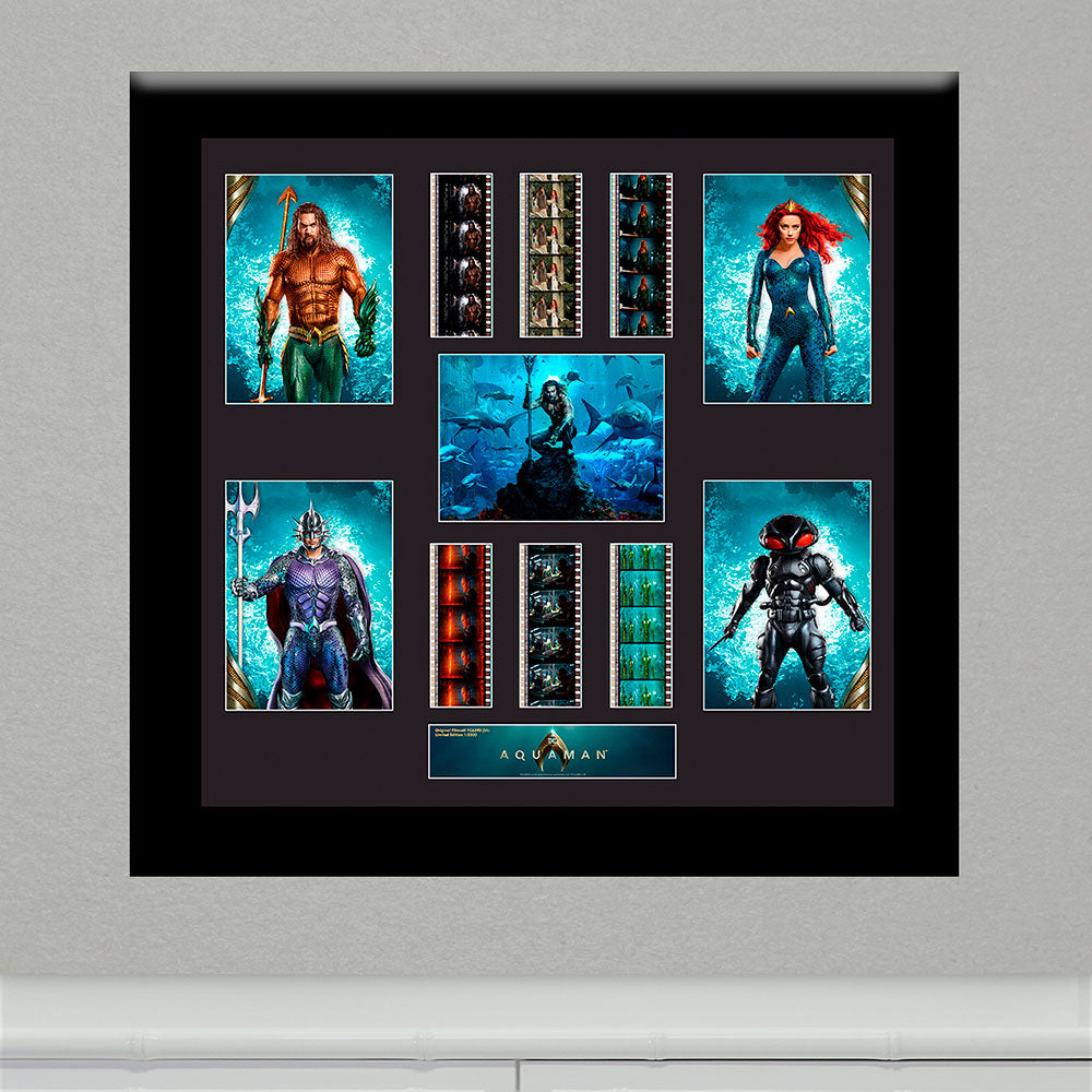 Aquaman Film Cell with Aquaman, Mera, Black Manta and Ocean Master-Film Cell-Home Movie Decor with Home Theater Mart - Located in Chicago, IL