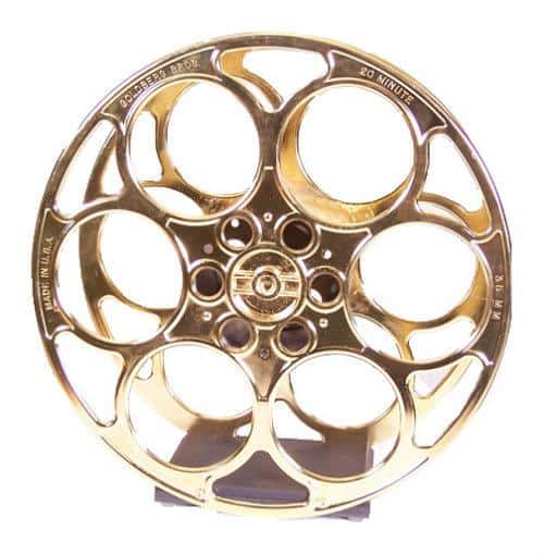 24k Gold Plated Film Reel Wine Rack, Home Theater Mart