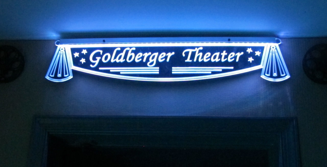 The Rounded Spotlight Personalized LED Sign P-Home Movie Decor with Home Theater Mart - Located in Chicago, IL