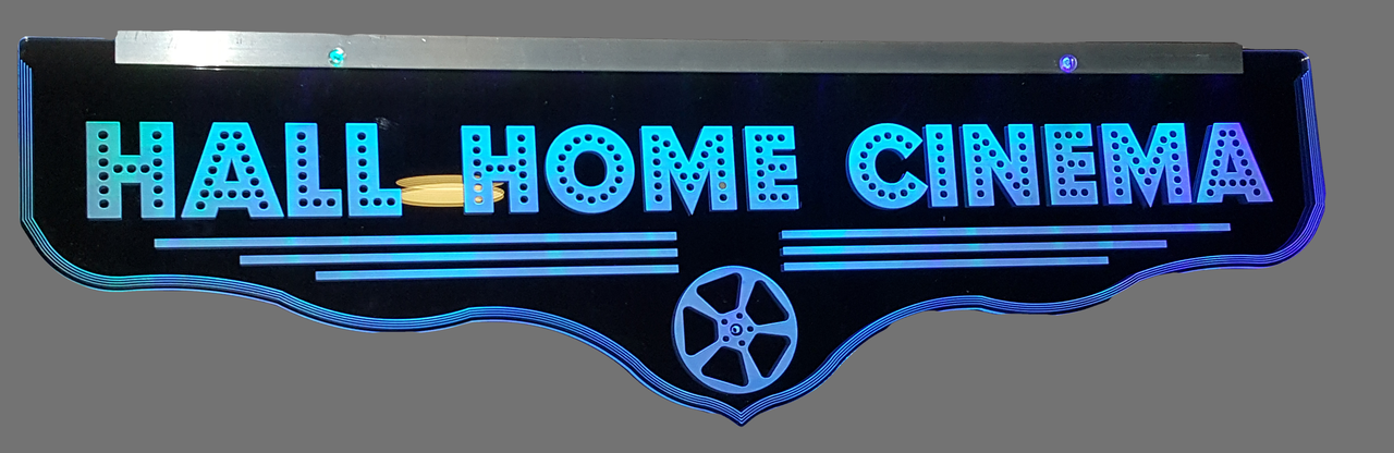 Home Cinema Personalized LED Sign Q-Home Movie Decor with Home Theater Mart - Located in Chicago, IL