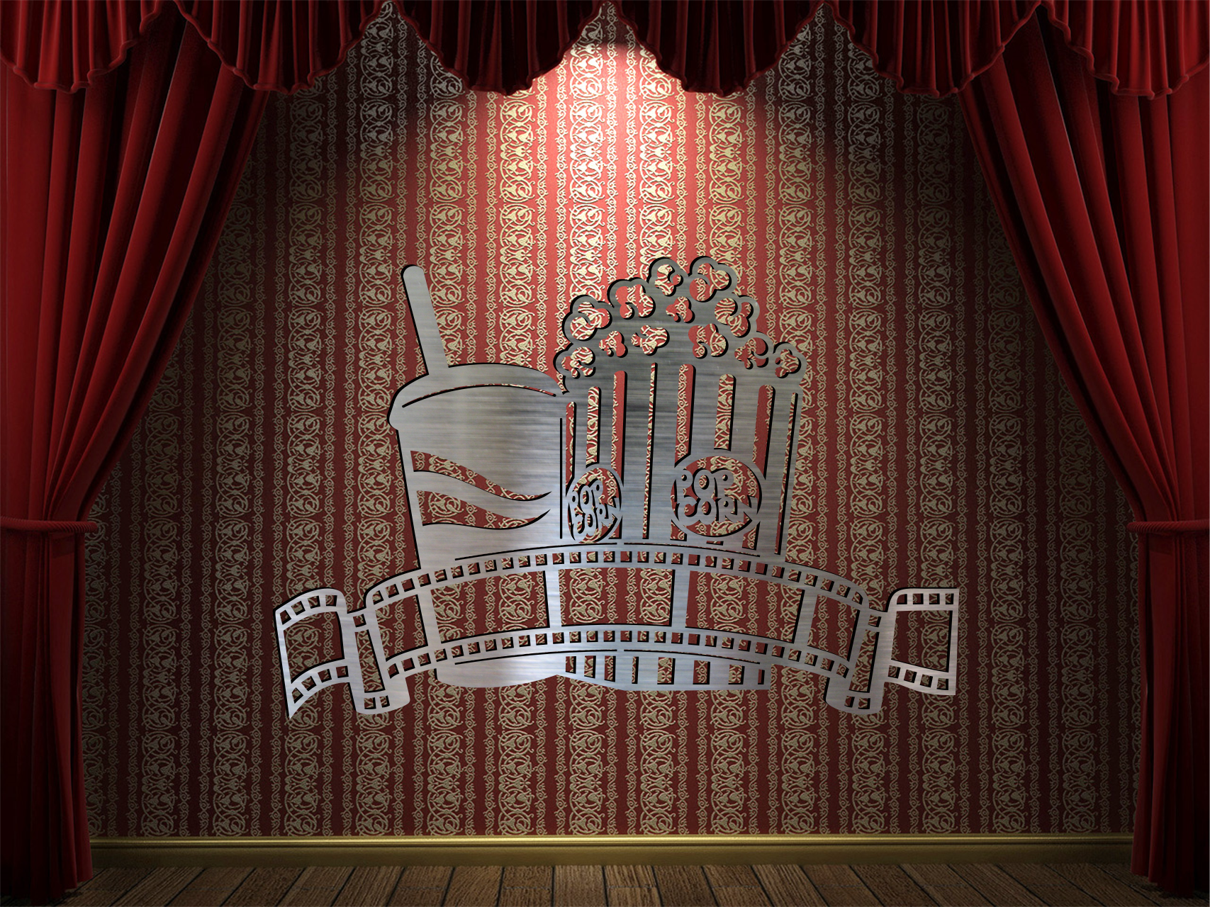 Movie Popcorn and Soda Metal Wall Decor-Home Movie Decor with Home Theater Mart - Located in Chicago, IL