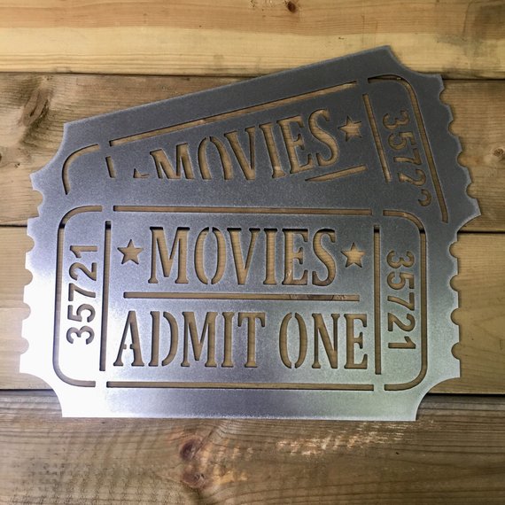 Double Movie Ticket Metal Wall Decor-Wall Decor-Home Movie Decor with Home Theater Mart - Located in Chicago, IL
